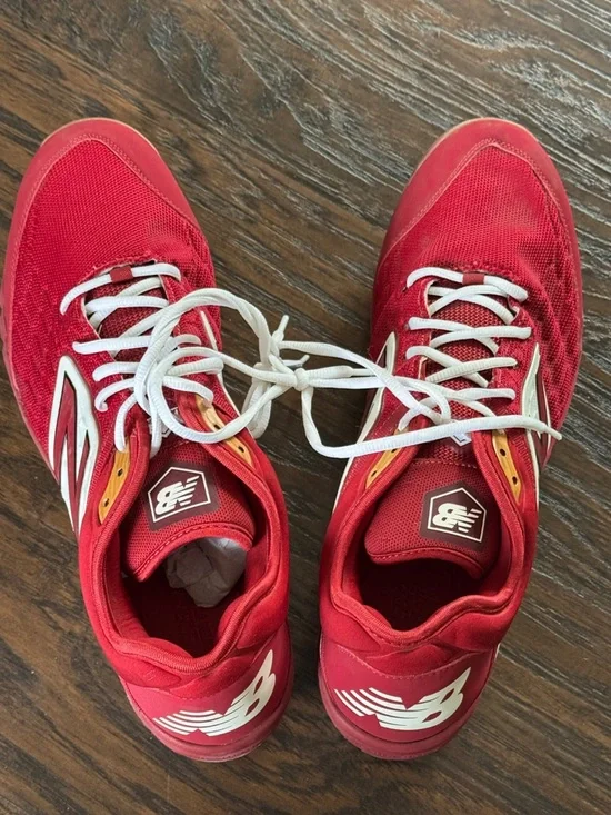 New Balance Red and White  Baseball ⚾️ Athletic Cleats Shoes - Picture 5 of 10